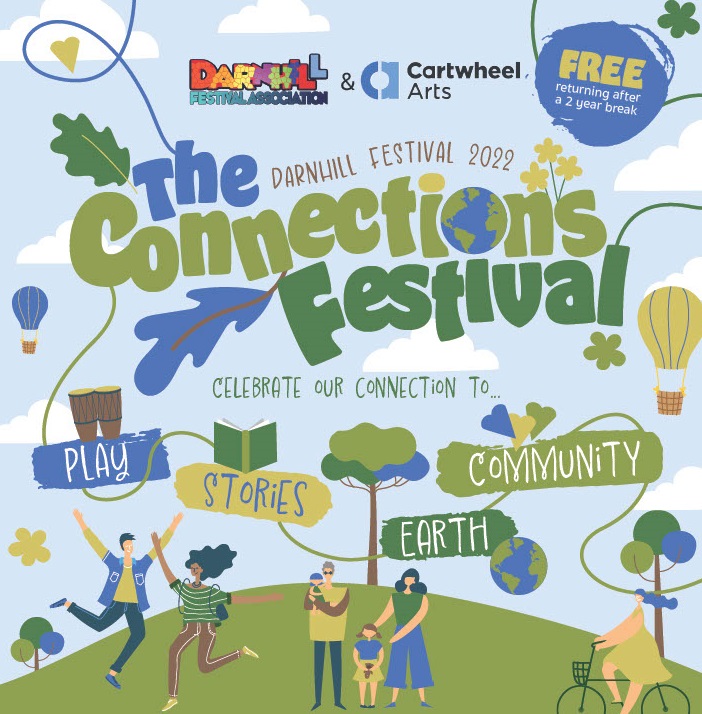 This is the poster for Darnhill Festival 2022. The text reads The connections festival
