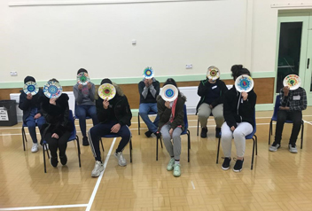 Children with megaphones
